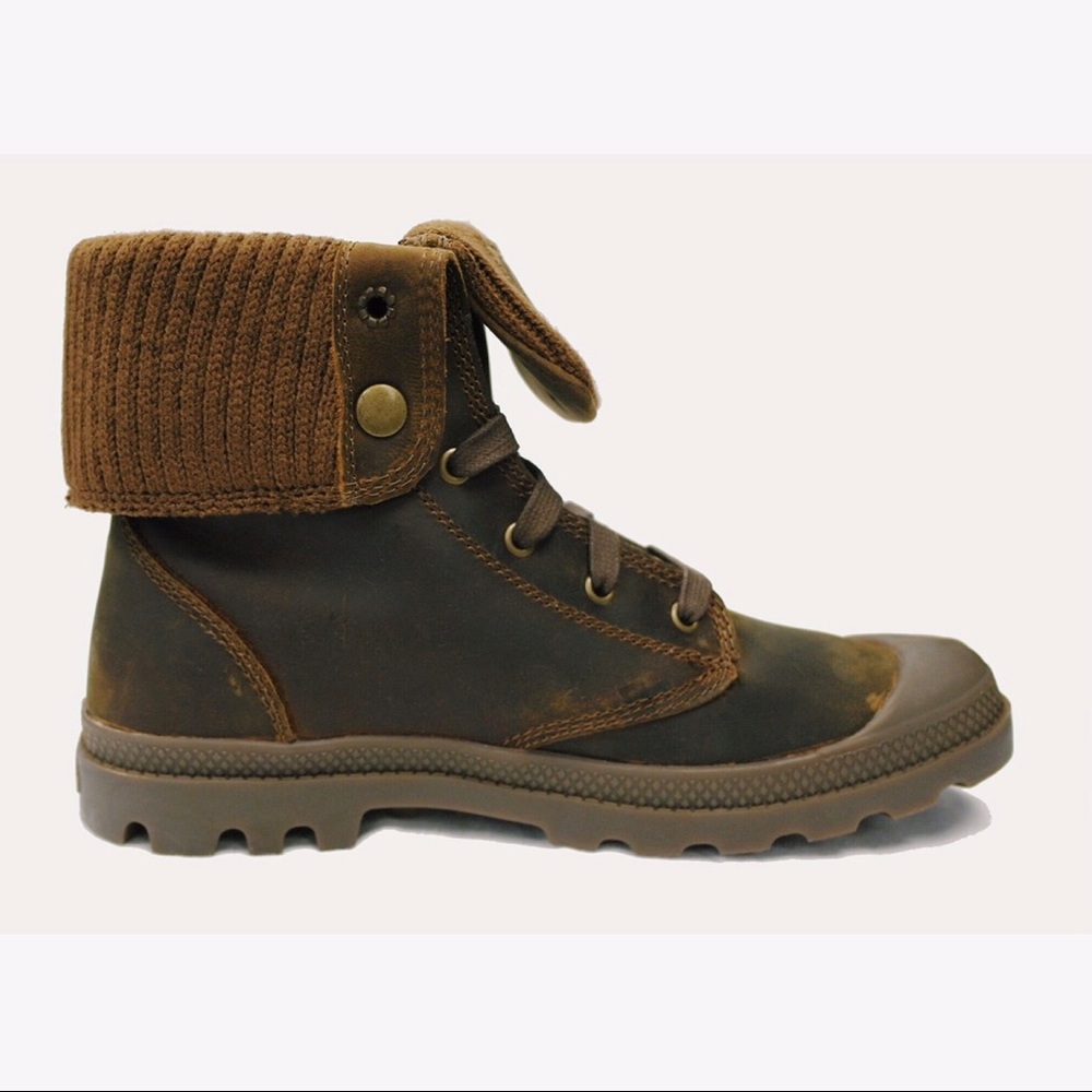 Palladium Baggy Leather Knit Boots